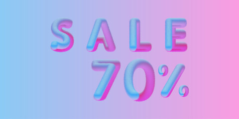 Text sale, fluffy text, sale colorful text. Vector