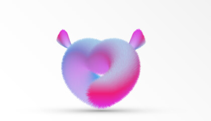 Vector fluffy heart for love illustrations and for Valentine's Day	
