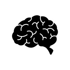 Vector human brain drawing on white background