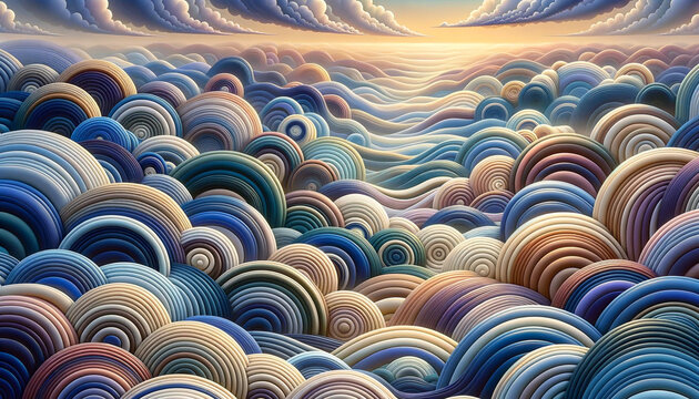 Tranquil NFT Symphony: Abstract Blockchain Dreamscape - Powered by Adobe