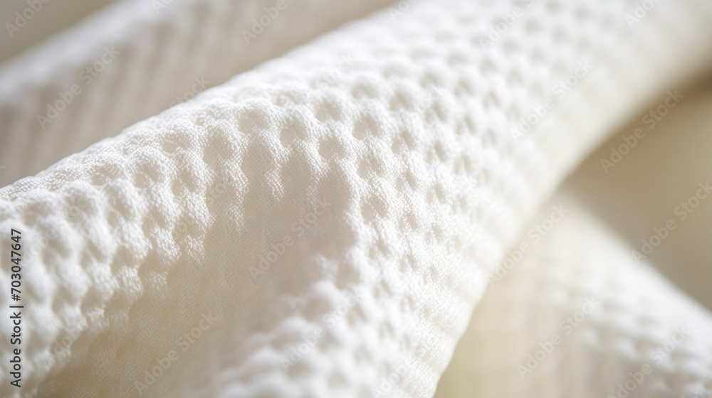 Poster detail of a textile woven from organic cotton, creating a subtle and elegant pattern.