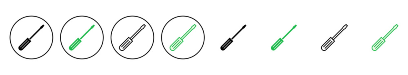 Screwdriver icon set. tools icon vector