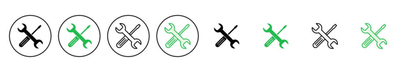 Repair tools icon set. tool icon vector. setting icon vector. Wrench and screwdriver. support, Service