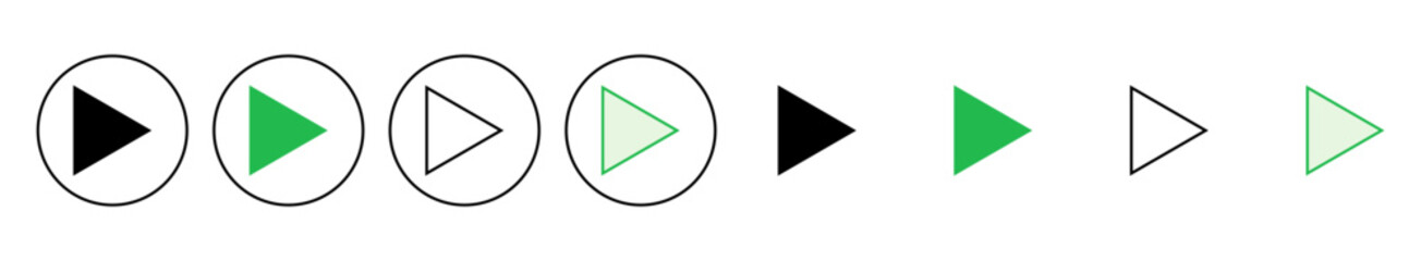 Play Icon set. Play button vector icon