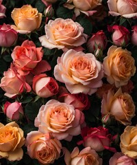 a beautiful and vibrant bouquet of roses up close