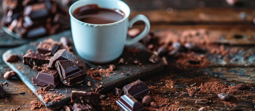 Cocoa placed on the table.