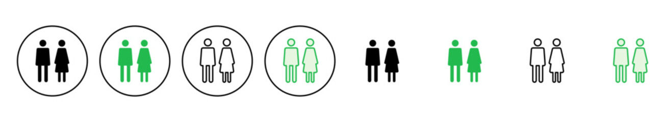 Man and woman icon set. male and female symbol