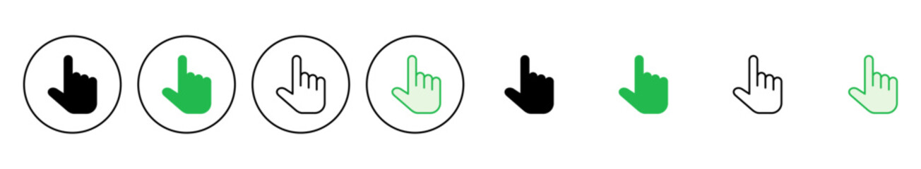 Fototapeta premium Hand cursor icon set. click icon vector. hand click. pointer