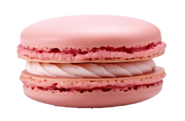 Pink macaroon on transparent background.