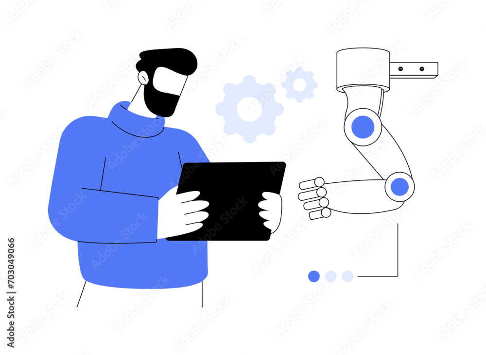 Poster robotic limb abstract concept vector illustration.