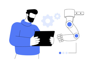 Robotic limb abstract concept vector illustration.