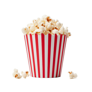 Generative AI image of  popcorn bucket isolated on a transparent background
