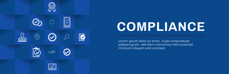 Compliance Web Header Banner with Approval and checkmark icons