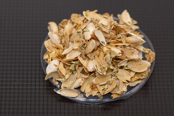 roasted pumpkin seeds in a pile