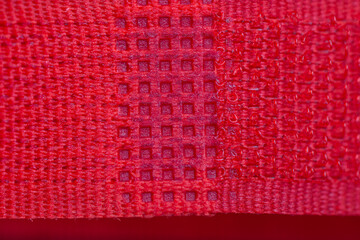 Red  Velcro type slim band , fluffy + velvet