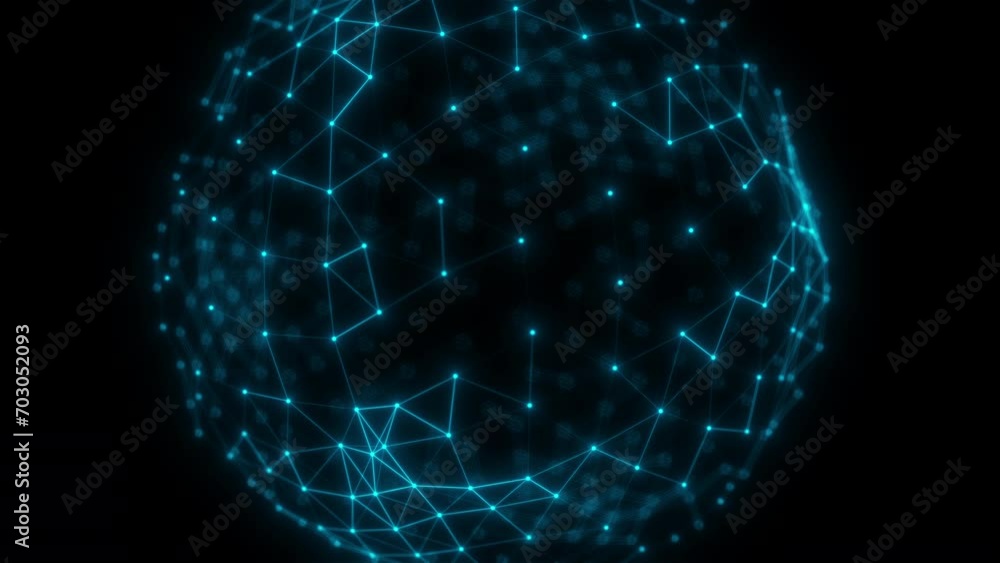 Poster connection dots sphere. computer generated 3d render