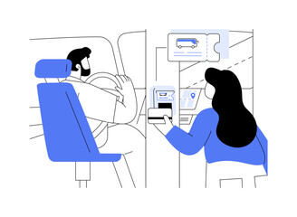 Buying ticket in a bus abstract concept vector illustration. © Visual Generation