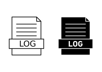 log file outline icon collection or set. log file Thin vector line art