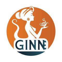 Genie Logo Design Vector Template Female