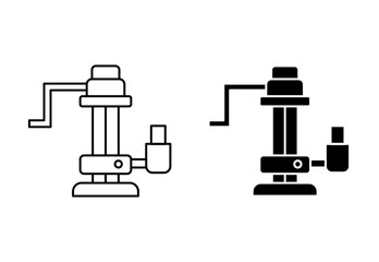 Sump Pump outline icon collection or set. Sump Pump Thin vector line art