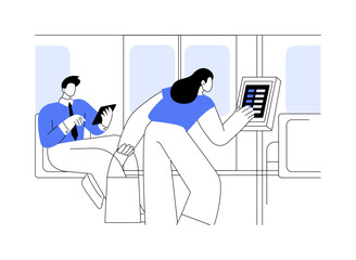 Electronic timetable abstract concept vector illustration.