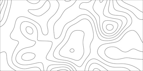 Stylized topographic contour map. Topography grid map. Abstract lines or wavy backdrop background. Contour map background. Geographic line mountain relief geography, scheme and terrain.