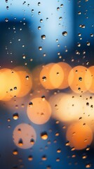 Rain Drops on a Window with a Blurry Background