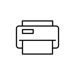 Printer outline icons, minimalist vector illustration ,simple transparent graphic element .Isolated on white background