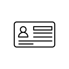 Library card outline icons, minimalist vector illustration ,simple transparent graphic element .Isolated on white background