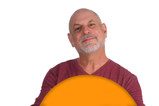 man holding promotion banner sale disclosure board on white background marketing - Powered by Adobe