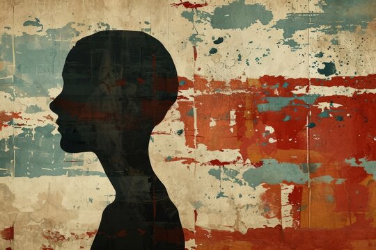 A silhouette of a person stands against a wall, their anthropomorphic form expressing the tragedy of a mind-driven imagination.