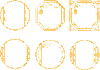 Vector set chinese frame illustration