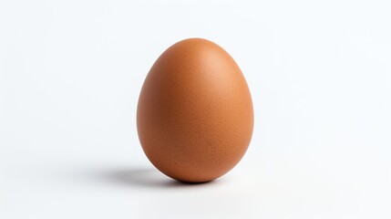 a large brown egg on a white background