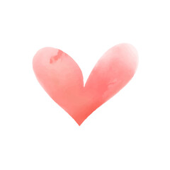 Vector hand drawn watercolor hearts isolated on white