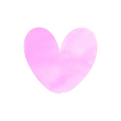 Vector purple heart watercolor illustration on white