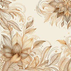 Free vector gradient golden linear background with lily flowers design