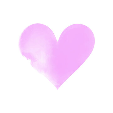 Purple Watercolor Heart - Purple heart-shaped object with water stains -  CleanPNG / KissPNG