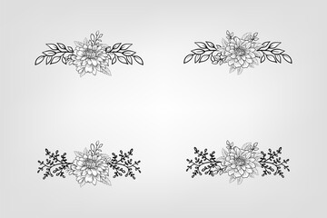 Obraz premium Set botanic blossom floral elements Decorative for Invitation