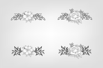 Set botanic blossom floral elements Decorative for Invitation