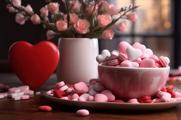 Obraz na płótnie Canvas Celebrating love's essence: A red heart, a symbol that encapsulates the profound connection on Valentine's Day