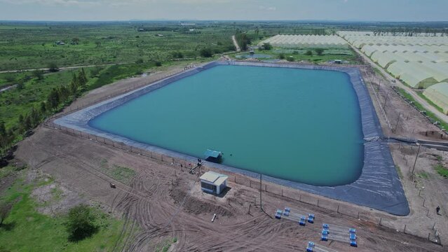 Aerial Footage Of Water Reservoir