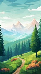 A Serene Mountain Landscape Painting