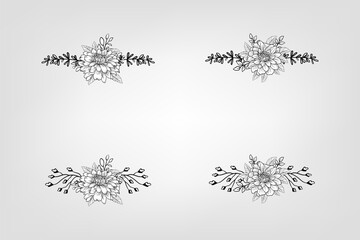 Set botanic blossom floral elements Decorative for Invitation