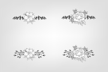 Set botanic blossom floral elements Decorative for Invitation