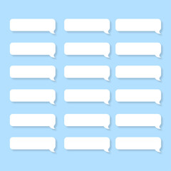 Vector set of chat speech bubbles on blue background