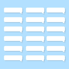 Vector set of chat speech bubbles on blue background