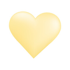 Vector yellow heart icon isolated item on white background