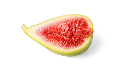 Half of fresh green fig isolated on white