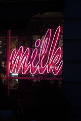 milk neon sign