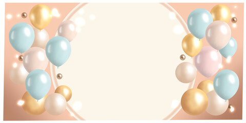 風船が飛ぶ背景イラスト